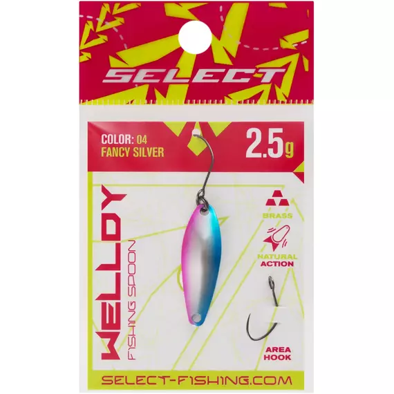 Блешня Select Welldy 2.5g 31mm #04 Fancy Silver, Вага блешні: 2.5, Колір блешні: #04 Fancy Silver, фото , изображение 2